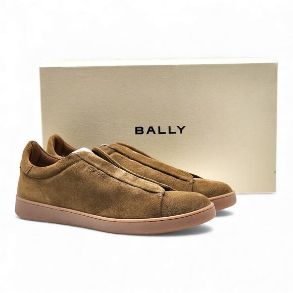 Bally Crest Romy Suede Slip On Men’s Sneakers Dark Brown NWB $400 - Picture 1 of 7